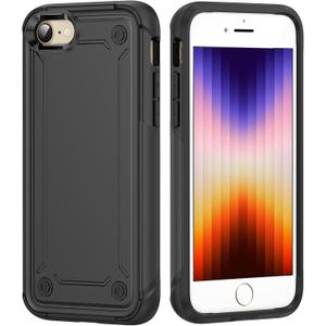 Shockproof for iPhone Case,[Military Grade Drop Protection],Pocket-Friendly,Full-Body Protective Basic Back Cover (Black, iPhone se 2022/2020 iPhone 8/iPhone 7)