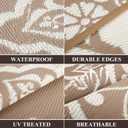 Pauwer Waterproof Outdoor Rug 10x14, Reversible Plastic Straw Patio Camping Rug, Indoor Outdoor RV Mat Carpet for Deck, Camper, Porch, Balcony, Backyard, Picnic, Boho Brown