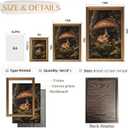CHMMART Vintage Gold Framed Wall Art Forest Mushroom Canvas Art Prints Whimsical Mouse Animal Pictures Wall Decor Cottagecore Botanical Paintings Artwork for Living Room Bedroom 16x24in