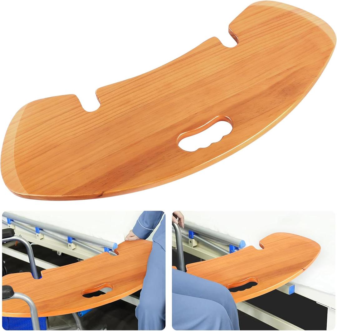 Transfer Board, Slide Board for Transferring from Bed to Wheelchair, Thickened Slide Board for Smooth and Easy Sliding, Transfer Board for Patient, Senior, Weight Capacity 440lbs (Wood-grain)