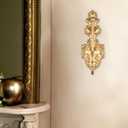 Antique Wall Candle Holder, Vintage Taper Candle Wall Sconce, Cast Iron Candlestick Holders Decor for Living Room, Fireplace and Yard Channel Farmhouse Fireplace Wedding(Gold)