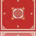 Mahjong Tablecloth, Traditional Chinese Style 80x80cm (31.5x31.5in) Scratch-Resistant Table Cover with Edge-Locking Craftsmanship & Longevity Pattern for Mahjong Gaming & Home DecorRED