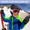 JaGely 12 Pieces Kids Winter Hat Glove Scarf Sets Thick Fleece Knitted Beanie Touchscreen Warmer Gaiter for Boys and Girls (Black)