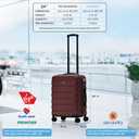 Flight Knight 24x16x10 Expandable Carry On Suitcase Hardside TSA Lock USB C Lightweight Luggage Silent Double Spinner Wheels Maximum Overhead Carry-On Bag For Virgin South West Approved Burgundy