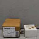 Creative Co-Op Square Marble Bowl with Brass Spoon, White (3")