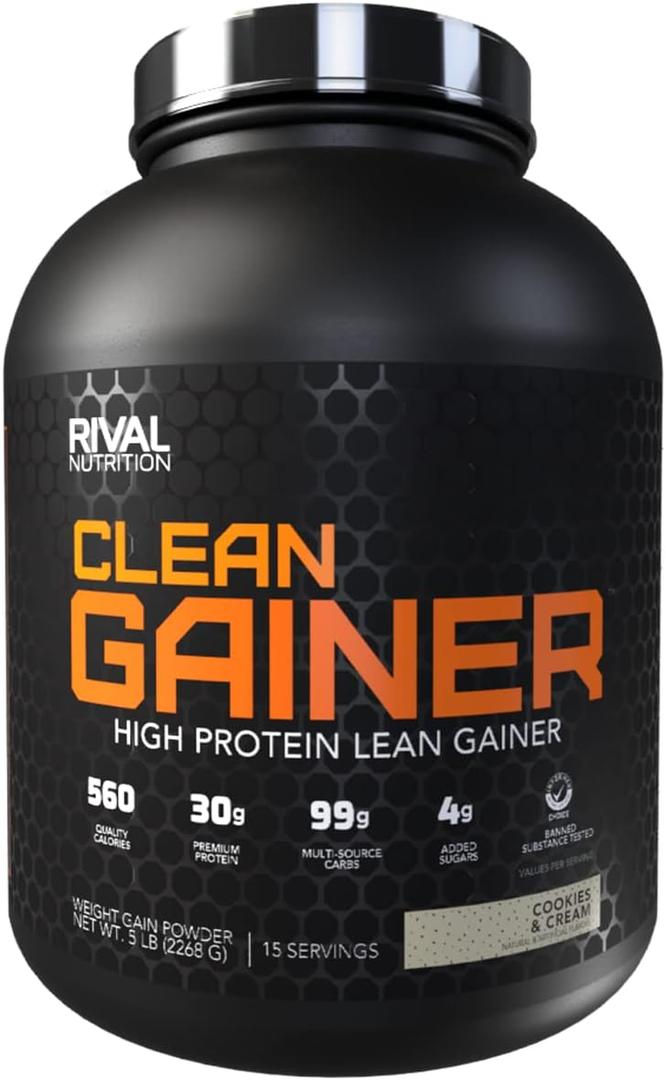 RIVAL NUTRITION Clean Gainer - Cookies & Cream, Best By 01/04/2027
