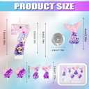 Mermaid Number Candles, 6pcs Mermaid Cake Topper Shell Sequins Numeral Candle Pink Purple Table Centerpieces for Birthday Cake Themed Party Anniversary Wedding Decoration(Number 7)