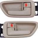 2Pcs Interior Door Handles Driver & Passenger Side for 2001-07 Toyota Sequoia, 2000-2004 Avalon, 2004-2006 Tundra - Crew Cab ONLY - Four Full-Sized Doors - Beige