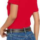 HERLOLLYCHIPS Women Cute Heart Graphic Crewneck Short Sleeve Regular Fit Casual Tee T-Shirts Tshirt Tops (Large, B Red)