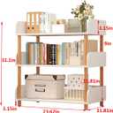 3-Tier Open Bookcase with Extra-Deep Shelves - Modern Display Bookshelf Premium Solid Wood for Living Room, Home Office & Bedroom, 11.8in Deep Storage Cabinet, Warm White