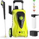 Electric Pressure Washer 4550 PSI Max 3.2 GPM Portable Power Washer with 4 Quick Connect Nozzles&Foam Cannon, 25 Foot Hose,16.5 Foot Power Cord, for Cars, Driveways, Patios, Home and Floor Cleaning