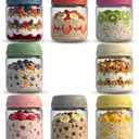 4 OZ Salad Dressing Jar 8 Pack, Airtight Leakproof Bulk Small Glass Sauce Jar with Lids, Reusable for Lunch Box, Bento, Travel & Meal Prep(4 OZ-8Pack)