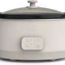 bella 6.0 Qt Programmable Slow Cooker, Ceramic Nonstick Coating, Adjustable Temperature & Cooking Times, Dishwasher Safe Stoneware Pot & Tempered Glass Lid, Tangle Free Cord Wrap, Oatmilk, 6 Quarts
