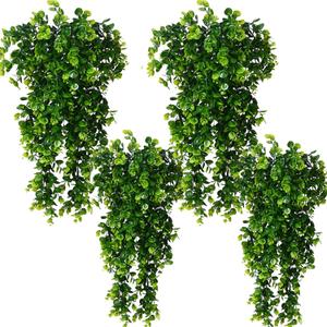 Toprooms Hanging Fake Plants,4 Pcs Faux Eucalyptus Leaf Greenery Vine Plant Faux Plants Fake Ivy Room Decor Home Garden Wedding Party Indoor Outdoor Decorations (Fake Vines)