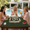 Green Tiger Mahjong Mat 31.5X31.5 in, Tigers Gifts for Women, Vintage Green Tiger Non-Slip Noise Reduction Mahjong Table Cover Accessories Supplies for Dominoes Poker Card Board and Tile Games Gifts