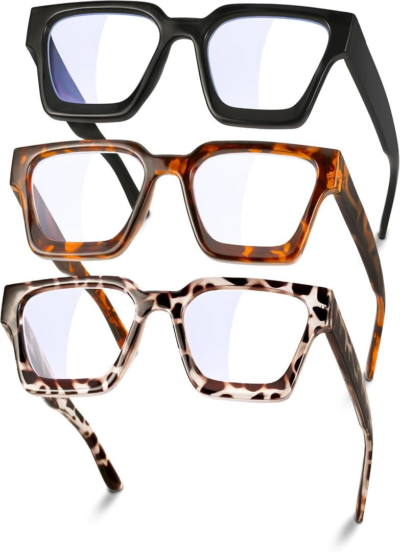 YDAOWKN Oversized Blue Light Blocking Glasses for Woman Rectangle Frame Fashion Chic Preppy Anti Eyestrain