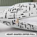 FUTEI Black White Decorative Throw Pillow Covers 20x20 Inch Set of 2,Soft Cozy Cross Texture Chenille Jacquard Cushion Cases,Modern Home Decor for Couch Bed Living Room