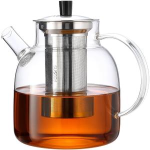 1400ml/47oz Durable Glass Teapot with Infusers for Loose Tea, Heat Resistant Stovetop Safe Tea Pot Maded of Thick Borosilicate Glass, Multifunctional for Loose Tea Bag 1400ml/47oz Durable Glass Teapot with Infusers for Loose Tea, Heat Resistant Stovetop Safe Tea Pot Maded of Thick Borosilicate Glass, Multifunctional for Loose Tea Bag