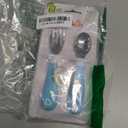Munchkin Raise Toddler Fork and Spoon Utensil Set, Rest Keeps Tip Off Table, BPA Free, 4 Pack, Blue/Green
