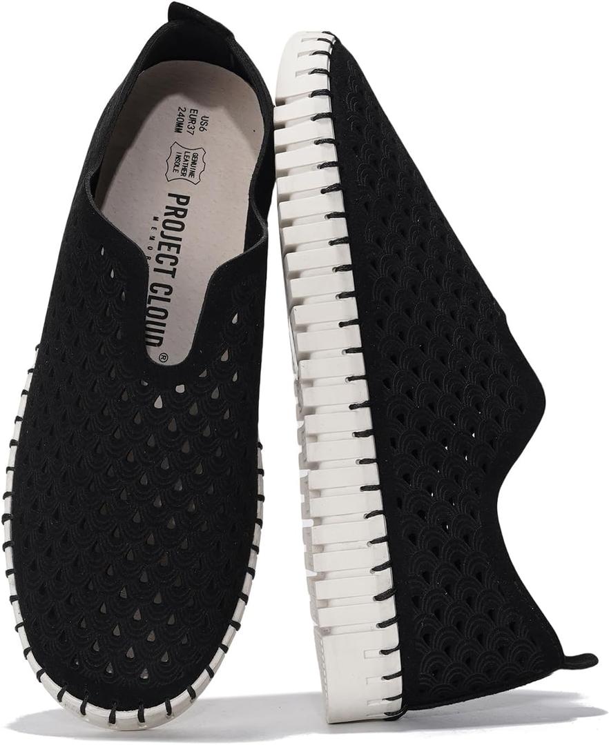 Project Cloud Womens Shoes  Lightweight Summer Loafers for Women with Memory Foam Insole  Stylish & Comfortable Womens Loafers - Perfect Spring Shoes for Women 2026 (Lily) (Black)