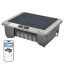 T1B Solar Powered Pool Skimmer Robot, Automatic Robotic Pool Surface Skimmer Cleaner with 24/ 7 Cleaning, Dual Charging Modes, Auto-Dock, Inground & Above-Ground Pools-Gray
