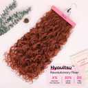 REECHO Curly Clip in Hair Extensions, 4PCS 24 inch Long Hair Extensions Clip ins Lace Weft Natural Hairpieces for Women Daily, Copper Red