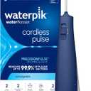 Waterpik Cordless Pulse Rechargeable Portable Water Flosser for Teeth, Gums, Braces Care and Travel with 2 Flossing Tips, Waterproof for Shower, ADA Accepted, WF-20 Blue