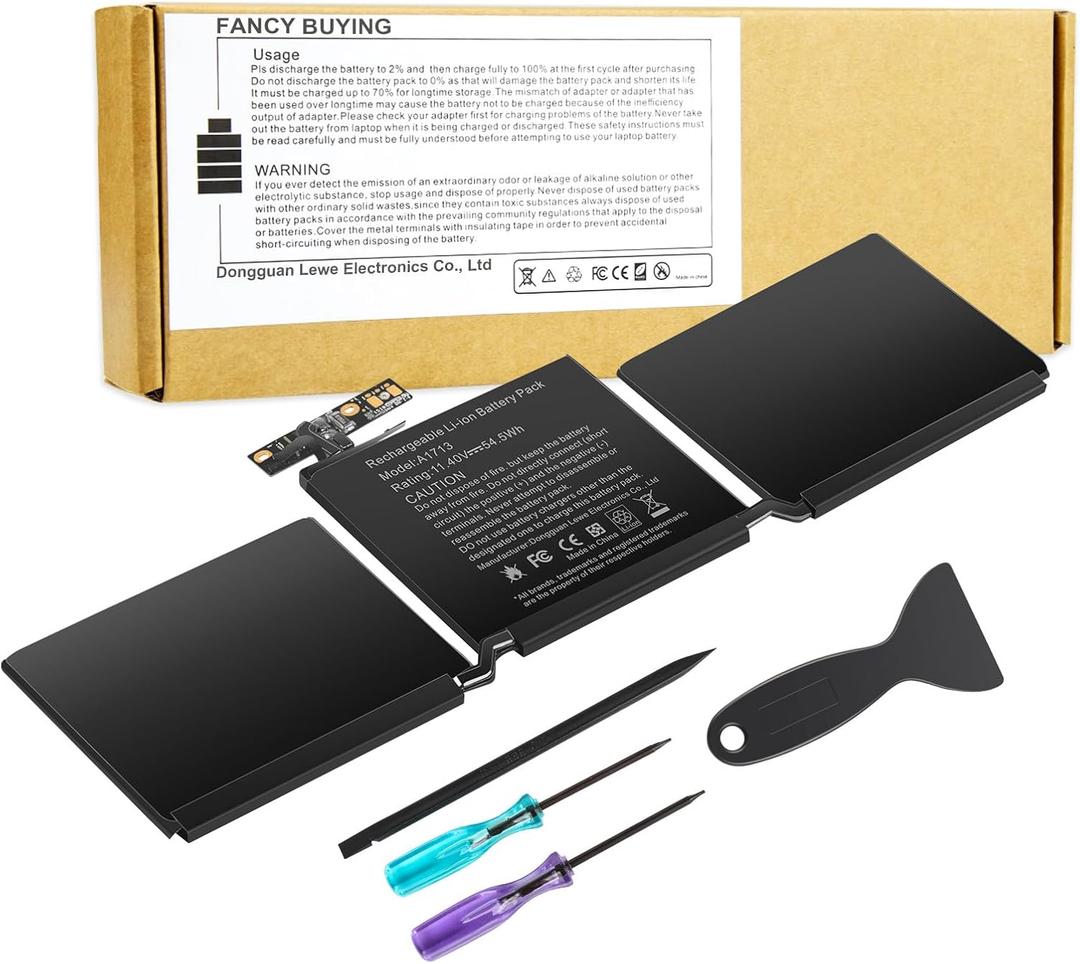 Fancy Buying A1708 Battery Replacement for MacBook Pro 13 inch A1708(Late 2016, Mid 2017) A2159(2019) A2289(2020) A2338(2020,2022) A1713 A2171 EMC 2978 EMC 3164 MPXQ2LL/A MLL42LL/A MLUQ2LL/A