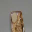 Baby Hair Brush and Comb Set for Newborn - Wooden Baby Hair Brush Set with Soft Goat Bristle, Baby Brush Set for Newborns Baby Brush and Comb Set Girl, Boy, Toddler Cradle Cap Brush (Oval, Walnut)