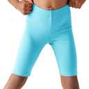 Haloumoning Girls Bike Shorts Kids Athletic Volleyball Shorts Comfy Under Dress Dance Short Leggings 5-14 Years (Blue)