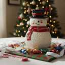 Mud Pie Mini Christmas Cookie Jar, Snowman, 5" x 3 1/4"