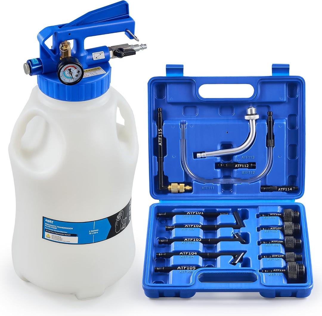 OMT 2.6 Gallon Vacuum Fluid Evacuator and Filler Set with 15 ATF Adapters