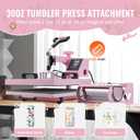 VEVOR Heat Press Machine 15x15 inch, Heat Press Machine for T-Shirts, 5 in 1 Heat Press with 30 OZ Tumbler Press, Combo Tumbler Heat Press Machine Sublimation for Hat Cap Mug Plate, Pink