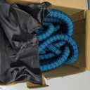 100FT Garden Hose, Lightweight Flexible Water Hose, 5/8" Kink Free Leak Proof Hose, Heavy Duty 96-Layer Woven with 3/4" Brass Fittings, 10 Function Nozzle for Yard Lawn Outdoor Car Wash(BlueBlack)
