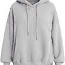 PRETTYGARDEN Women's 2025 Fall Fashion Oversized Hoodies Sweatshirt Fleece Long Sleeve Going Out Tops Trendy Winter Clothing (Light Grey, Medium)  