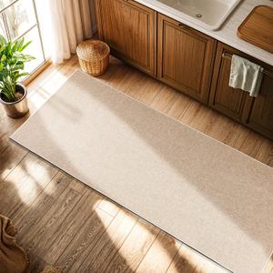 Easy Jute Natural Hallway Runner Rug 2x6 Solid Washable Durable Outdoor Indoor Area Rugs for Living Dining Room&Farmhouse, Patio Office Stain Resistant Non Slip Casual Carpet (2x6, Natural)