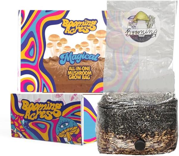 | The Micro Magical 3lb All in One Mushroom Grow Bag | Mushroom Grow Kit | Harvest Your own Happiness | Discover The Magic of Growing Mushrooms - 3lb Grow Bag Mushroom Starter Kit, Best Before: 7/12/2025