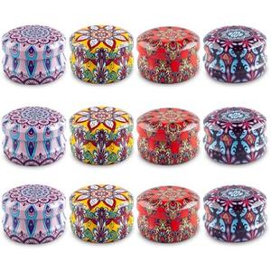 24pcs  10Gram Lip Balm Containers, Round Metal Salve Tins with Lids, Mini Candle Jars, Small Sample Containers for Balms, Salves, Cosmetic, Nail Polish, DIY Items
