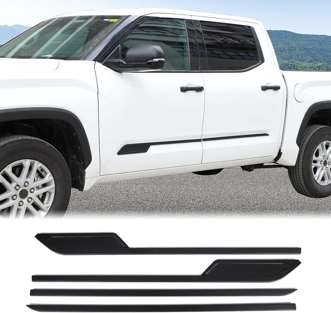Aunginsy Door Side Molding Trim Strip Cover Compatible with Toyota Tundra 2022 2023 2024 2025, Exterior Body Side Door Molding Guard Panel Decorative Strip Sticker Protection ABS Exterior Accessories