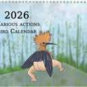 2026 Wall Calendar - Birds Wall Calendar 2026, 9.8" X 14.5"(Open), Funny Calendar 2026 Christmas Gag Gifts, Perfect White Elephant Gifts