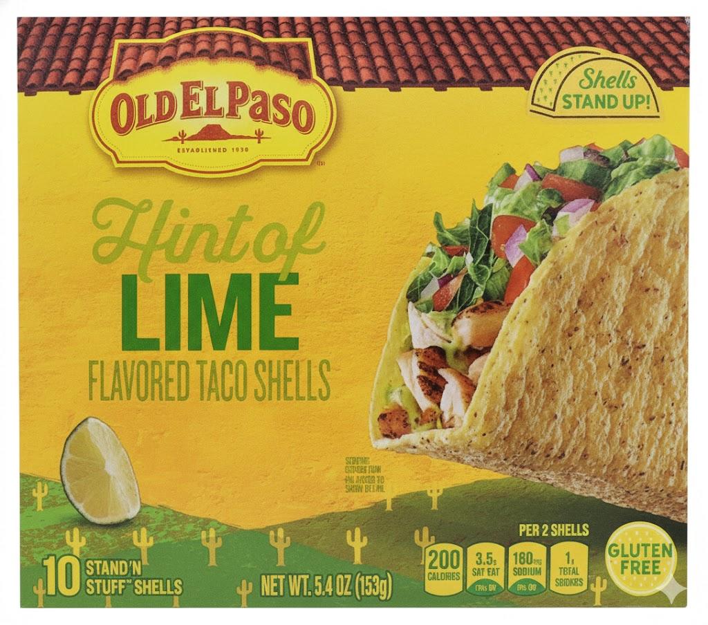Old El Paso Stand 'N Stuff Taco Shells, Hint of Lime Flavored, Gluten Free Crunchy Corn Taco Shells, 10 Ct, 5.4 oz (Pack of 6), BBD 12/03/2025