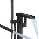 BESy Tub Filler Freestanding Bathtub Faucet Free Standing Tub Faucet Matte Black Floor Mount Bathroom Tub Faucets Bath Faucets with 2 Function Handheld Sprayer