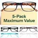 Gaoye +1.5 Professional Reading Glasses for All Day - Computer Readers with Blue Light Protection - Value Pack