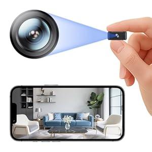 Mini Wireless Security Camera 1080P HD Magnetic WiFi Micro Nanny Cam Camera with Motion Detection Small Smart Cameras Clear Night Vision & Cloud/ SD Storage for Home Pet Baby Office (Indoor/ Outdoor)