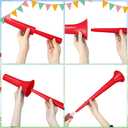 4 Pcs Stadium Horn for Adults, 21 Inch Vuvuzela Plastic Collapsible Cheering Trumpets for Sporting Events Football Carnival Party (Red)