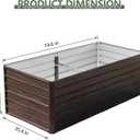Galvanized Raised Garden Beds 6x3x2FT Outdoor Planter Boxes with Safety Edging and Gloves Metal Garden Bed Kit for Vegetables Flower and Fruits (Brown Wood Grain