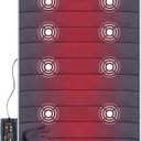 Snailax Memory Foam Massage Mat with Heat, 10 Vibrating Motors Full Body Massager Pad for Back Pain Relief, 6 Heating Pads for Neck, Lumbar, and Leg - Gifts for Mom