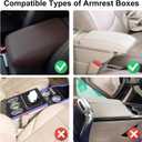 NBTEPEM Bling Car Center Console Cover, Leather Car Arm Rest Cover Cushion with 2 Storage Bags, Universal Auto Armrest Protector Storage Box, Bling Accessories Interior for Most Vehicles (Silver)