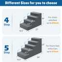 Dog Steps for High Bed, 23" H Dog Stairs for Small Dogs, 5-Tier Pet Stairs with Washable Cover, Non-Slip Pet Steps for Dogs to Get On Bed