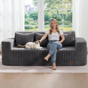 Sofa Couch 3-Seater Boneless Sofa with Pillow Darkgrey,3-Seater
No Assembly Need, Modern Couch with deep seat and Washable Cover Cloud Sofa for Living Room Bedroom Apartment